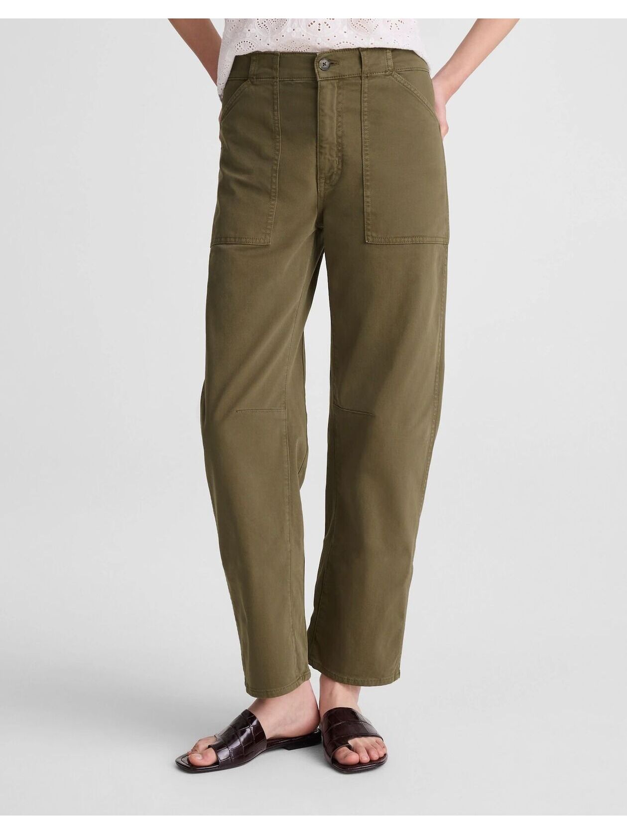 Nwt Madewell The Short Darted Barrel-Leg Utility Pant - Size 25 Short -Msrp $128